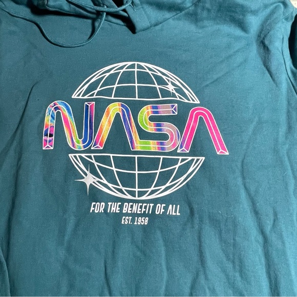 Blue teal pink NASA Hoodie 2XL For the Benefit of all - Picture 4 of 7